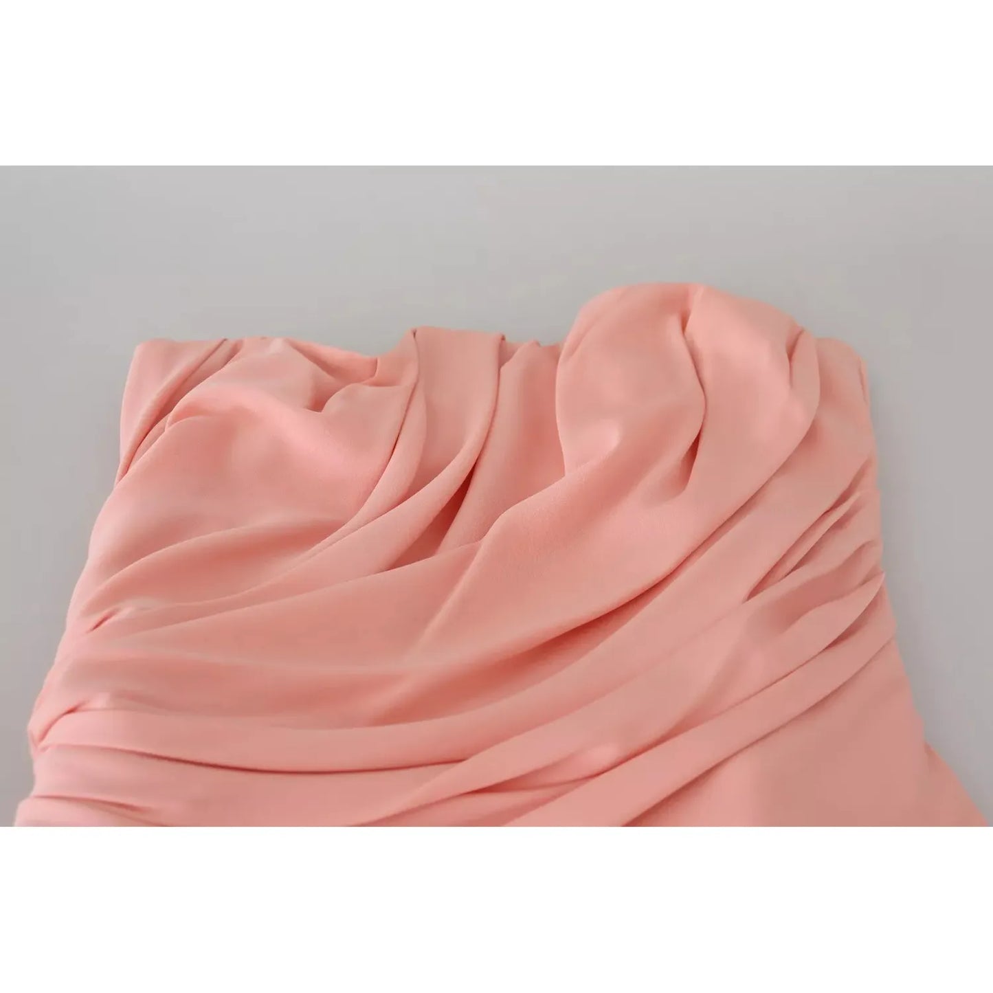 Dolce & Gabbana Pink Silk Stretch Strapless Sheath Dress