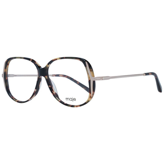 Maje Brown Women Glasses Frame in acetate, full-rim style, with round lenses and branded case included.