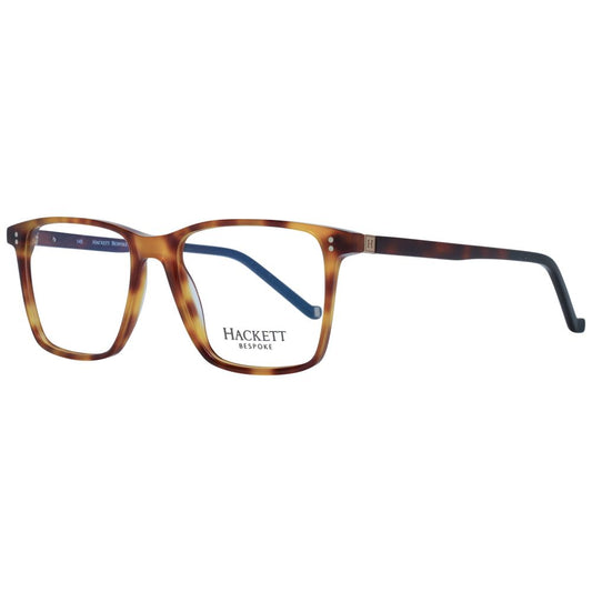 Hackett Brown Men Glasses Frame - full-rim acetate with demo lenses, size 52-17-145, rectangle style, includes branded case.