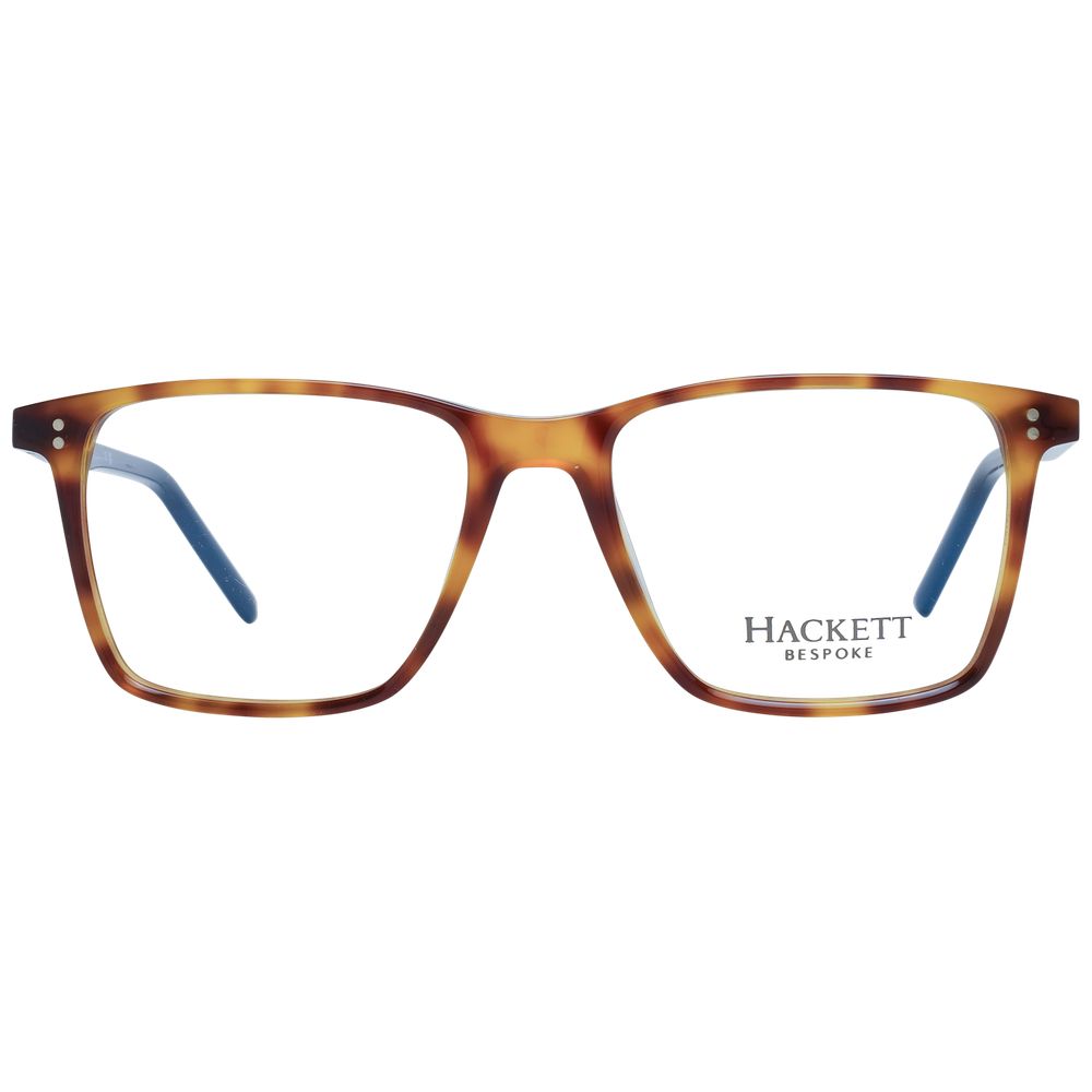 Hackett Brown Men Glasses Frame, rectangle acetate full-rim with demo lenses, branded case included, size 52-17-145.