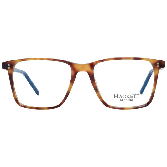 Hackett Brown Men Glasses Frame, rectangle acetate full-rim with demo lenses, branded case included, size 52-17-145.