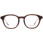 Ted Baker Brown Men Glasses Frame in acetate, full-rim, round style, size 50-20-145, includes branded case.