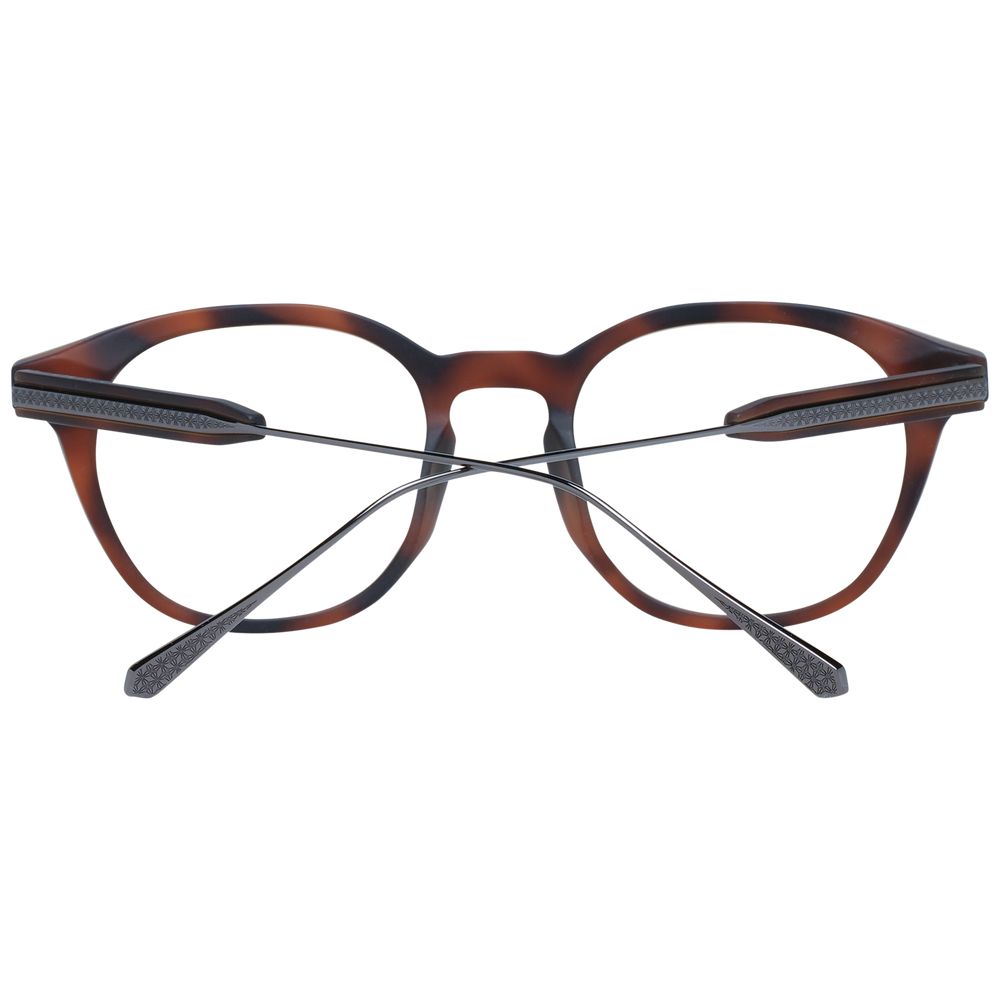 Front view of Ted Baker Brown Men Glasses Frame in full-rim acetate style with demo lenses, size 50-20-145.