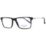 Hackett Brown Men Glasses Frame in acetate with full-rim rectangle style, demo lenses, size 53-17-145, includes branded case.
