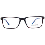Hackett Brown Men Glasses Frame in full-rim acetate with demo lenses, rectangle style, size 53-17-145, includes branded case.
