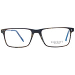 Hackett Brown Men Glasses Frame in acetate, full-rim, rectangle style with demo lenses, size 53-17-145, includes branded case.
