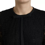 Dolce & Gabbana Black Floral Lace Blouse T-shirt Staff Top TSH4899-38