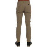 Daniele Alessandrini Beige Cotton Stretch Slim Fit Chinos TSH1382-2