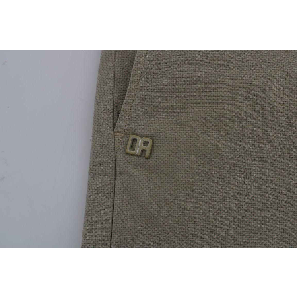 Daniele Alessandrini Beige Cotton Stretch Slim Fit Chinos TSH1382-2