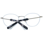 Sandro White Women Glasses Frame, full-rim stainless steel, oval shape, with demo plastic lenses, includes branded case, size 48-19-135.