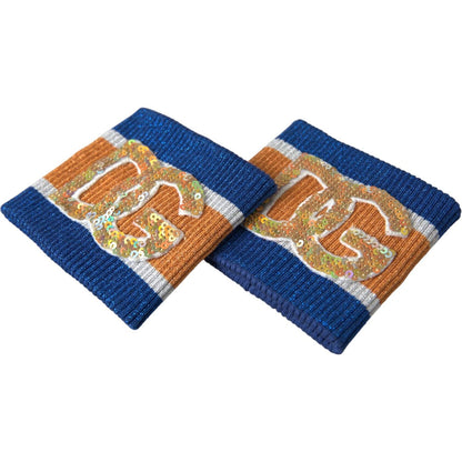 Dolce & Gabbana Multicolor Logo Sequin Viscose Wristband