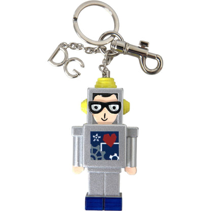Dolce & Gabbana Multicolor Astronaut Space Metal Logo Keyring Keychain
