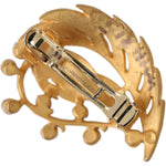 Dolce & Gabbana Gold Brass Leaf Embellished Jewelry Brooch Hair Pin SMY10315