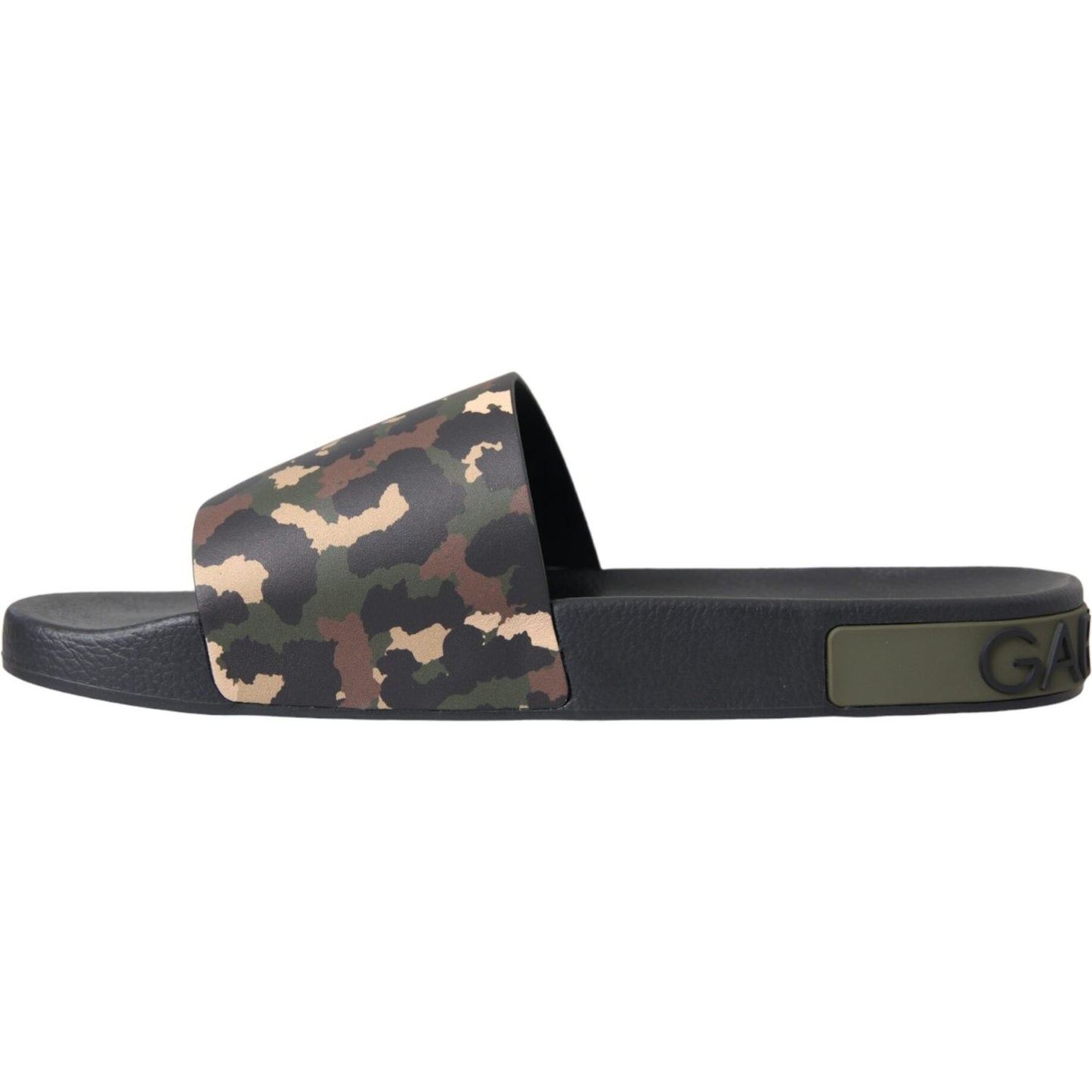 Dolce & Gabbana Multicolor Camouflage Leather Beachwear Men Shoes