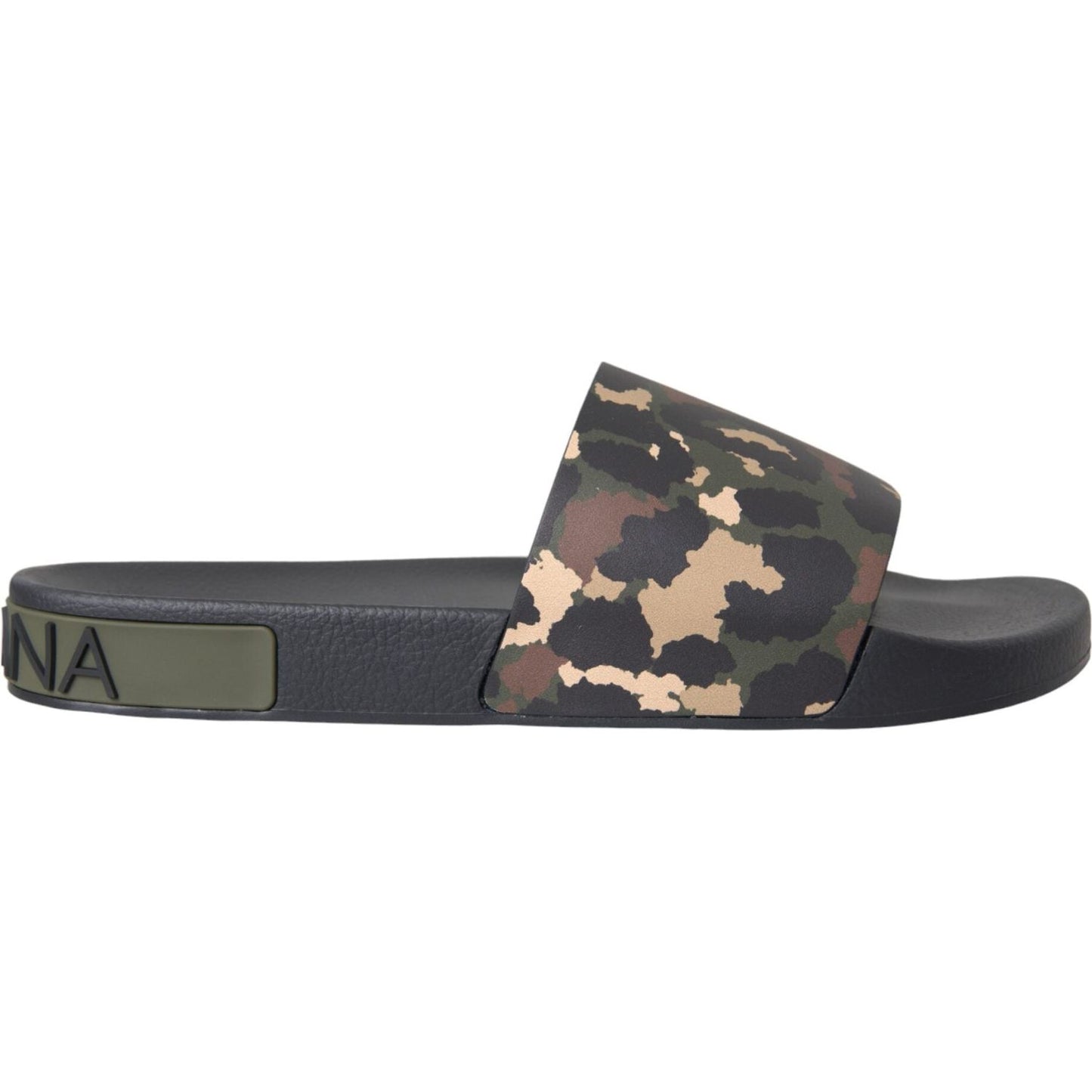 Dolce & Gabbana Multicolor Camouflage Leather Beachwear Men Shoes