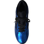 Dolce & Gabbana Blue Black Calf Hair Leather Sneakers Shoes