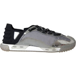 Dolce & Gabbana Silver Black Nylon NS1 Low Top Sneakers Men Shoes