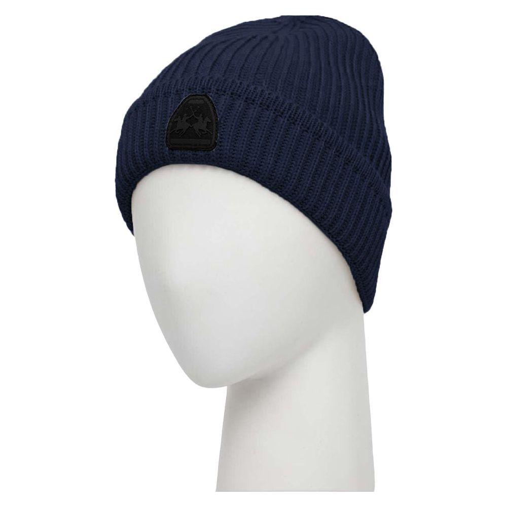La Martina Blue Acrylic Men Beanie