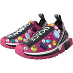 Dolce & Gabbana Pink Sorrento Crystals Sneakers Shoes LA11070-36.5