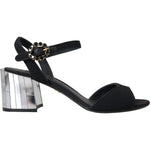 Dolce & Gabbana Black Crystal Ankle Strap Keira Sandal Shoes Dolce & Gabbana Light Gray