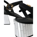 Dolce & Gabbana Black Crystal Ankle Strap Keira Sandal Shoes Dolce & Gabbana Black