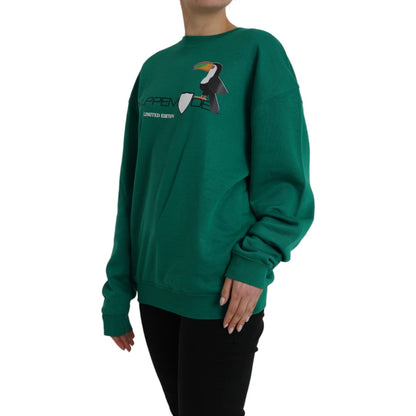 Philippe Model Green Cotton Logo Print Long Sleeves Pullover Sweater
