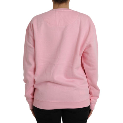 Philippe Model Pink Cotton Logo Print Long Sleeves Pullover Sweater