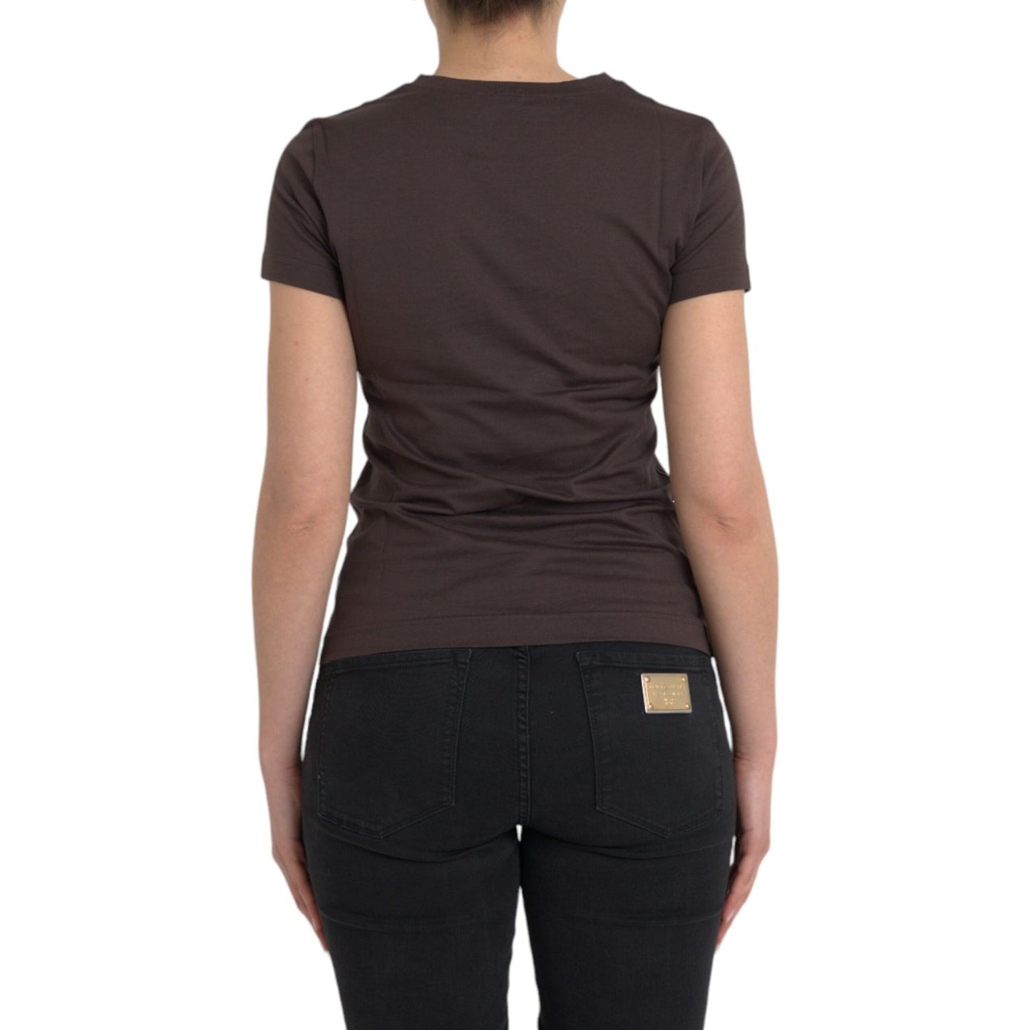 Dolce & Gabbana Brown Crewneck 2017 Motive Print T-shirt