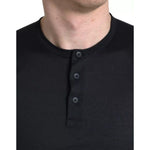 Dolce & Gabbana Black Buttoned Roundneck Short Sleeve T-shirt TSH84680-42
