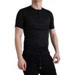 Dolce & Gabbana Black Buttoned Roundneck Short Sleeve T-shirt TSH84680-42