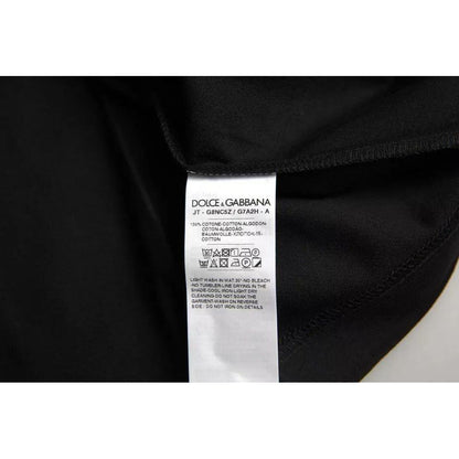 Dolce & Gabbana Black Logo Patch Cotton Crew Neck T-shirt