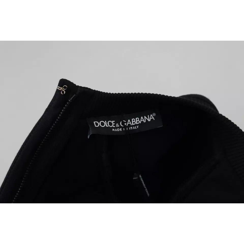 Dolce & Gabbana Black Long Sleeves A-line Mini Cotton Dress DR28814-40