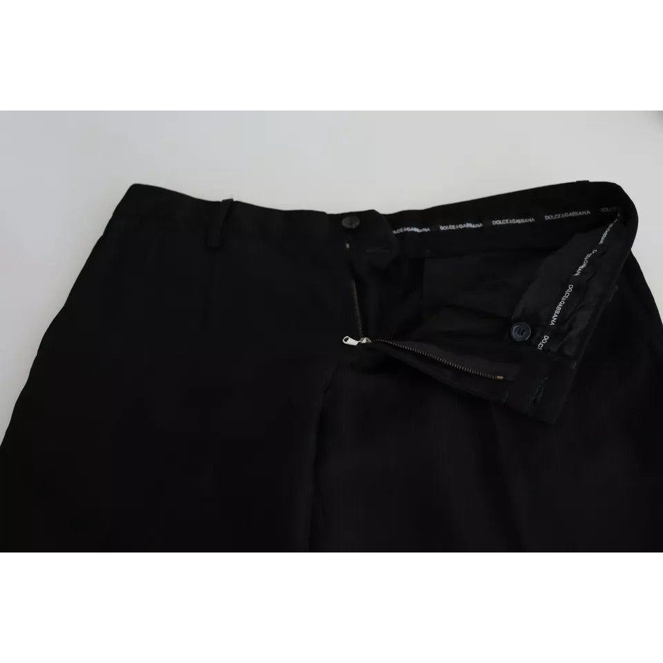 Dolce & Gabbana Black Cotton Stretch Dress Formal Pants PAN71663-48