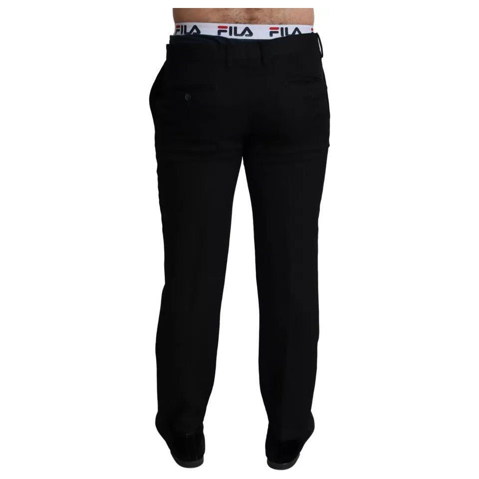 Dolce & Gabbana Black Cotton Stretch Dress Formal Pants PAN71663-48