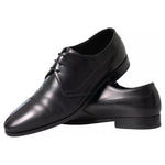 Dolce & Gabbana Black Leather Derby Formal Dress Men Shoes MV5615-41