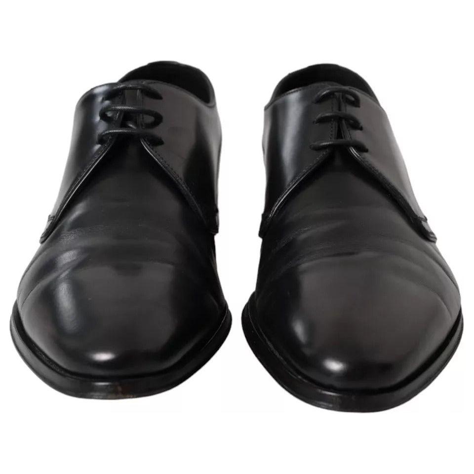 Dolce & Gabbana Black Leather Derby Formal Dress Men Shoes MV5615-41
