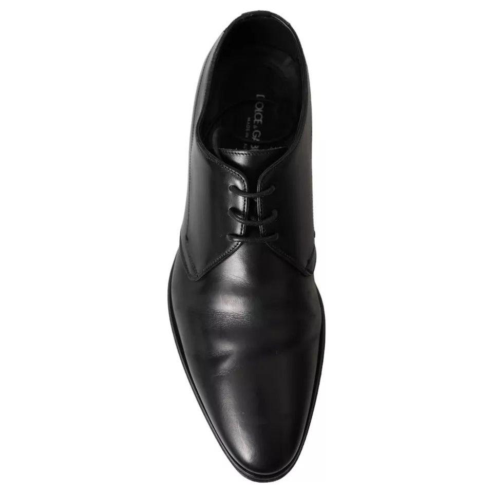 Dolce & Gabbana Black Leather Derby Formal Dress Men Shoes MV5615-41
