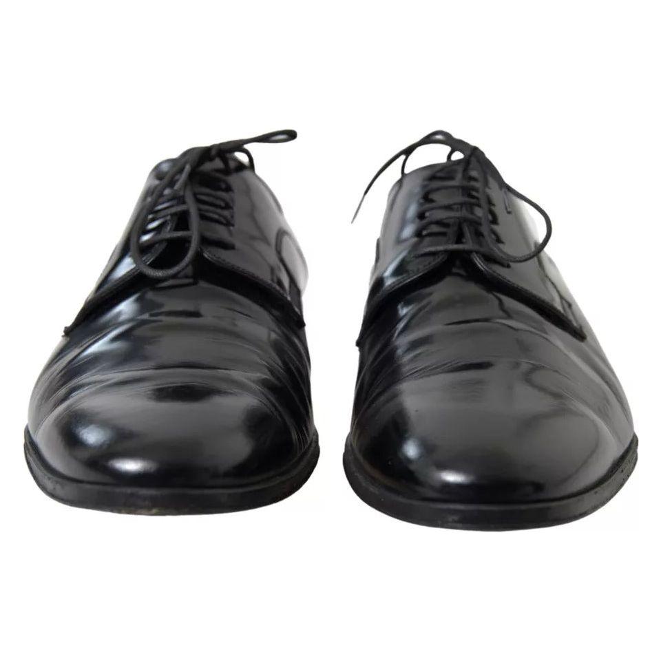 Dolce & Gabbana Black Polished Leather Formal Dress Shoes