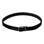 Dolce & Gabbana Black Velvet Silver Tone Metal Buckle Belt BEL8647-85