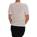 Dolce & Gabbana White Silk ITALIA IS LOVE Blouse T-shirt TSH1100-1