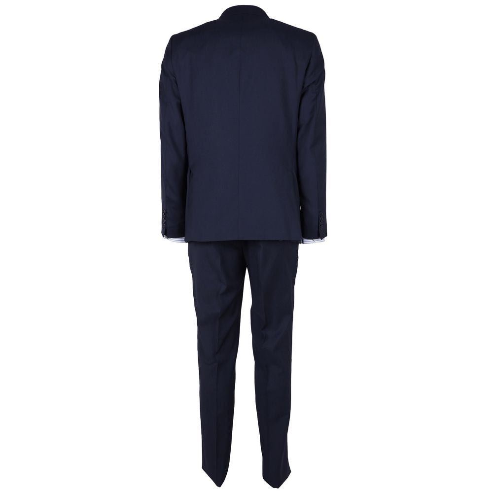 Made in Italy Blue Wool Two-Piece Suit