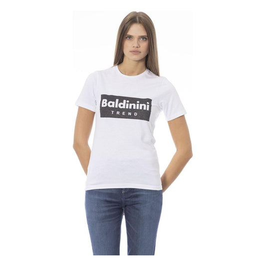 Baldinini Trend White Cotton Women Top BA-23910-XS