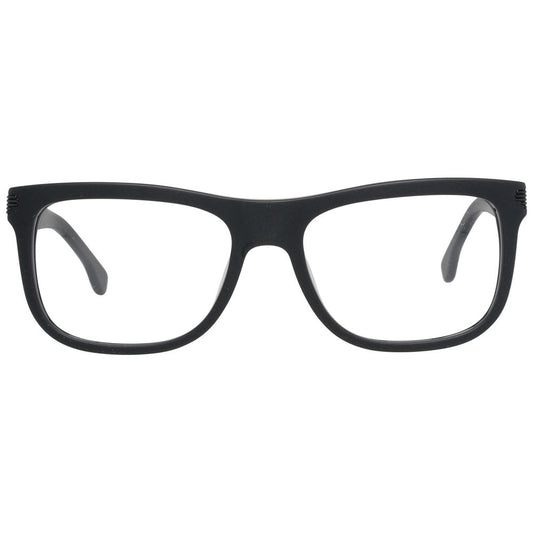Lozza Black Men Glasses Frame, full-rim plastic design, size 51-17-135, includes branded case, no spring hinge, stylish black color.