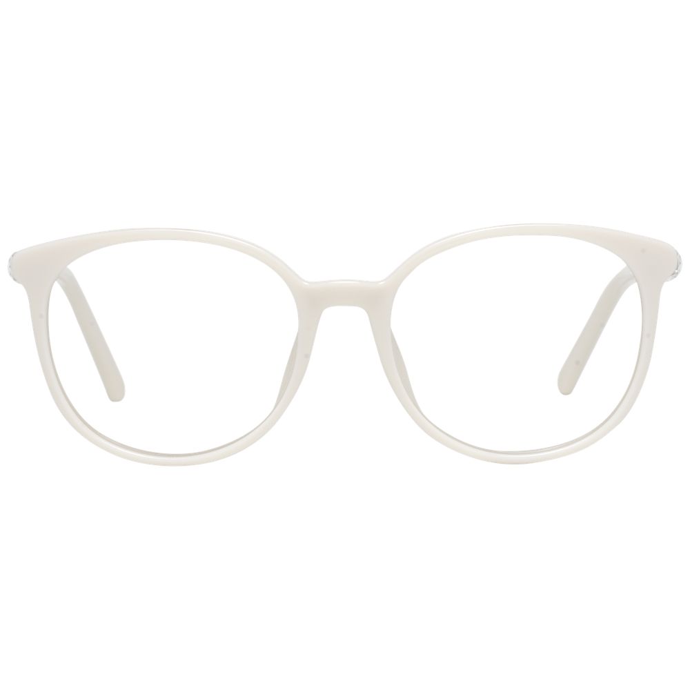 Swarovski White Women Glasses Frame, full-rim, plastic material, 52-17-140 size, includes branded case, elegant and stylish eyewear.