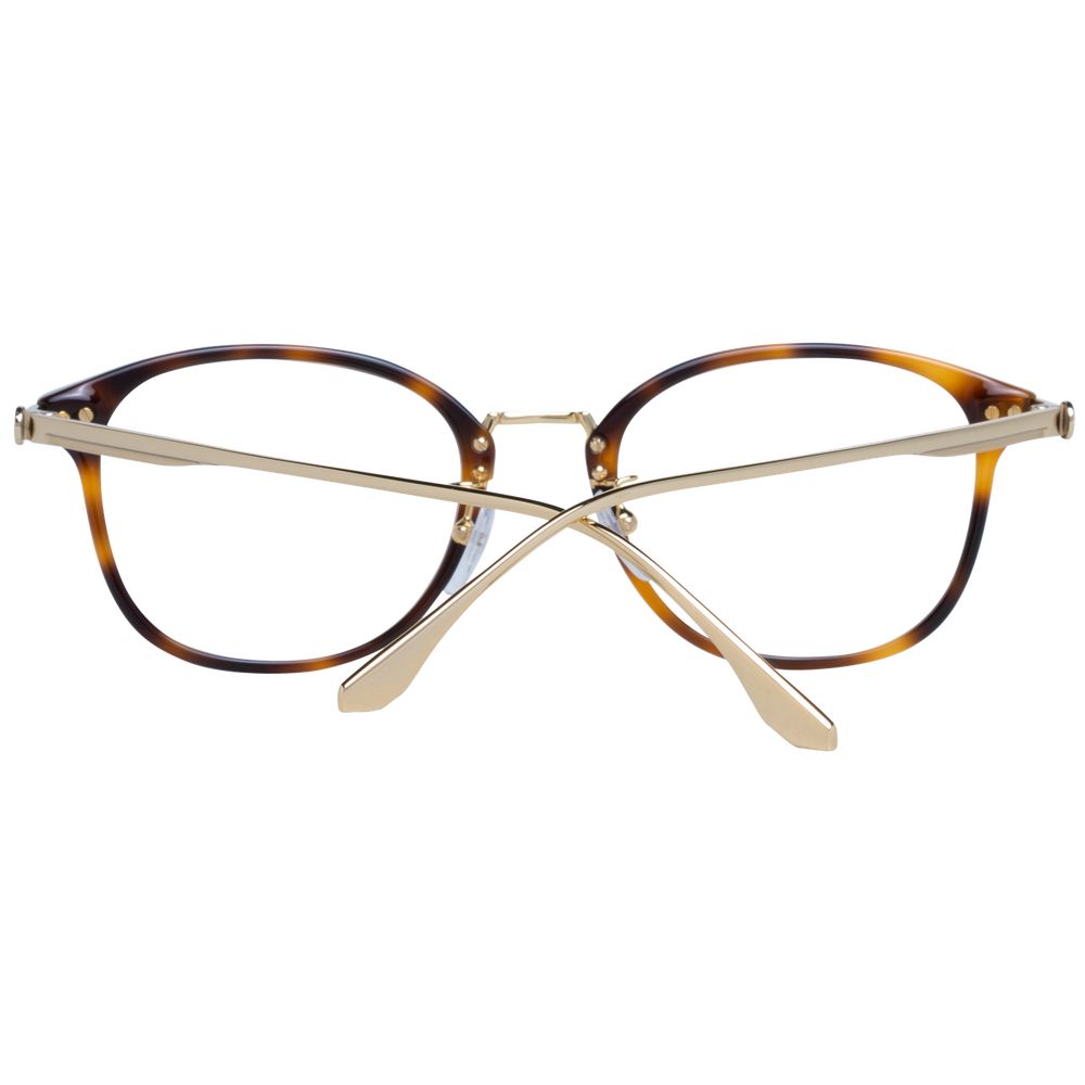 BMW Brown Men Glasses Frame, full-rim plastic frame, round style, brown color, size 53-21-145, includes branded case.