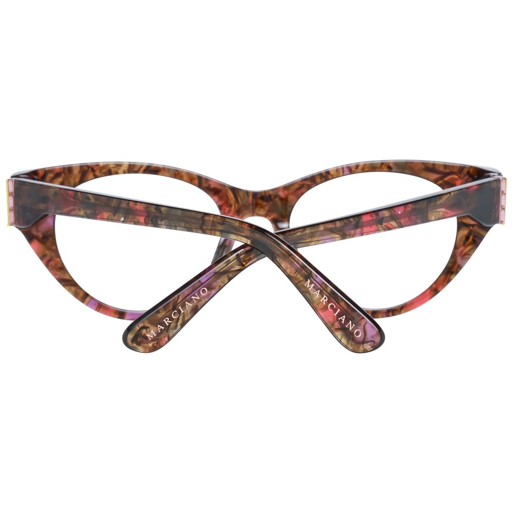 Marciano by Guess Brown Women Glasses Frame cat eye style with full-rim, plastic material, lens width 49 mm, demo lenses included.