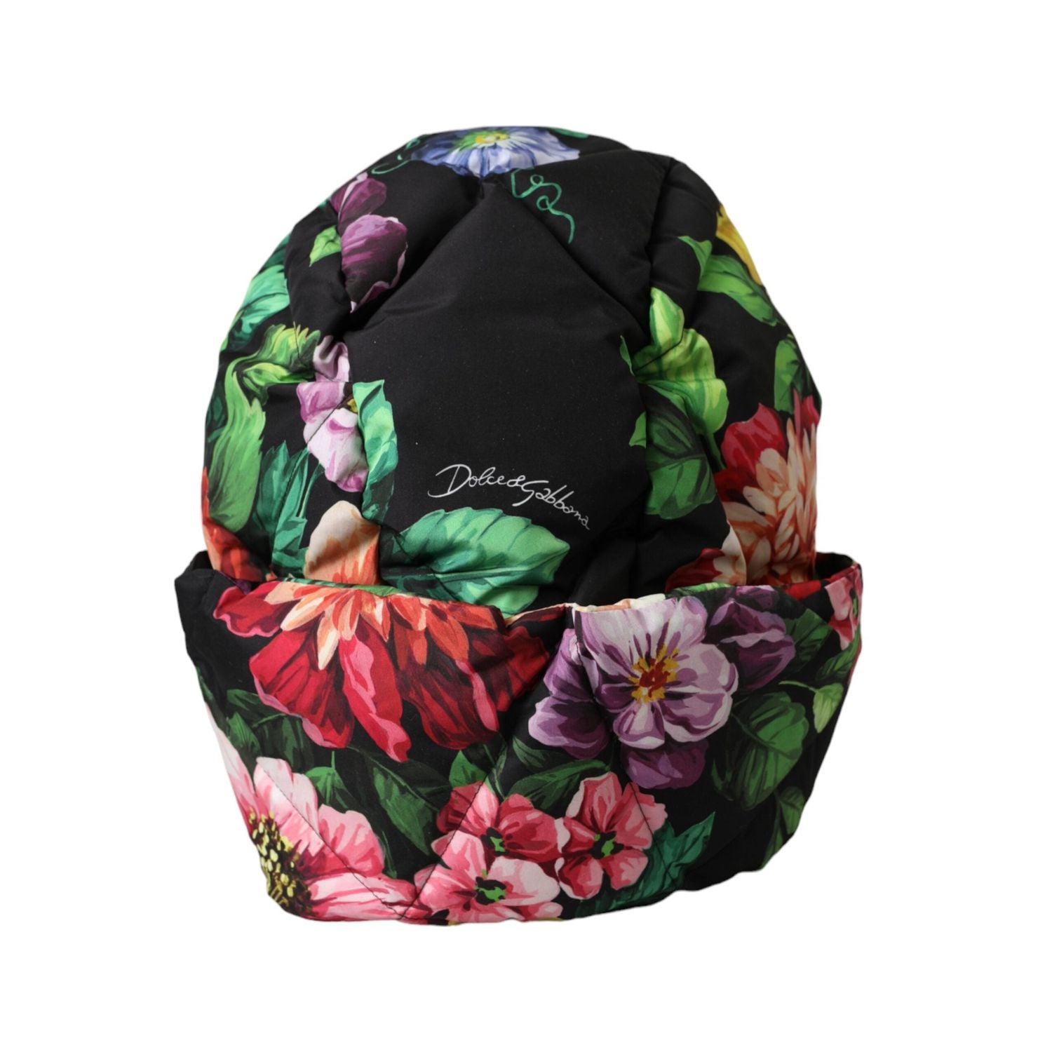 Dolce & Gabbana Black Floral Print Whole Head Wrap Hat