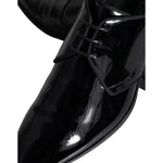 Dolce & Gabbana Black Calfskin Leather Derby Men Dress Shoes