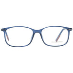 Ermenegildo Zegna Blue Men Glasses Frame with titanium full-rim, rectangle shape, and demo lenses. Size: 58-16-145.