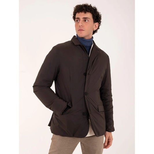 People Of Shibuya Brown Polyester Men Jacket